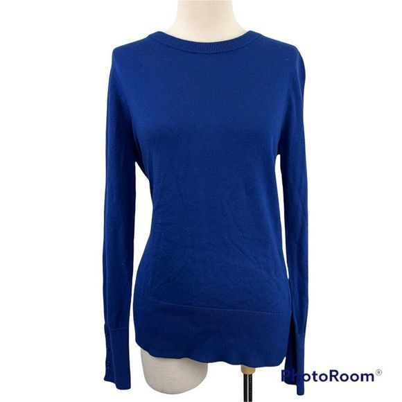 NWT HALOGEN Blue Mazarine Crew Neck Sweater (M) - Picture 7 of 7